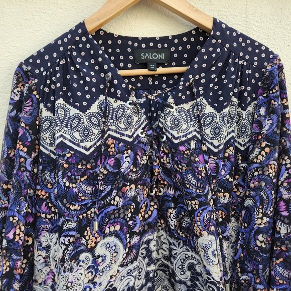 SALONI 100% Silk Mini Dress - Picture 4 of 6